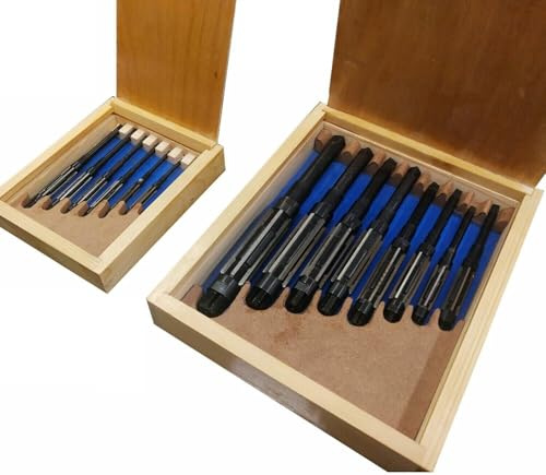 Amz791 - Set di 15 alesatori regolabili da H-V a H-11, misure da 1/4 a 1,1/16