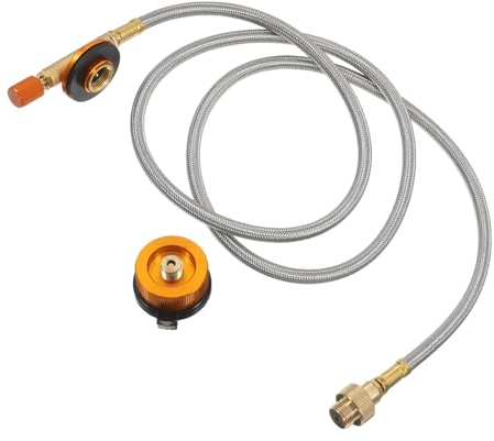 WEKADRIN Adaptador Manguera Recarga Gas Portátil Resistente Antidesgarro para Barbacoa Camping Estufa Conexión Butano Gas Refill Kit