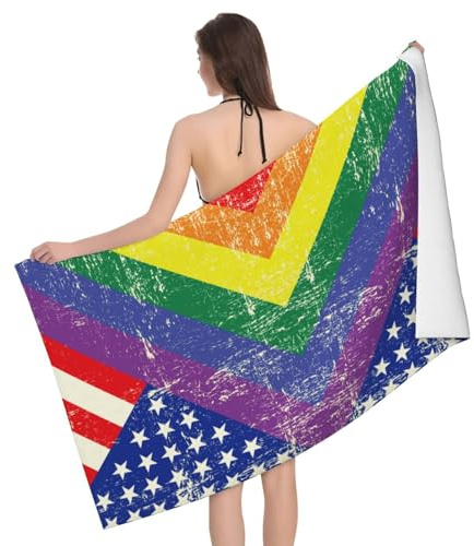 Drapeau Gay Serviette Bain Absorbante Couverture De Pique Microfibre Beach Towel pour Voyages Vacances Sauna