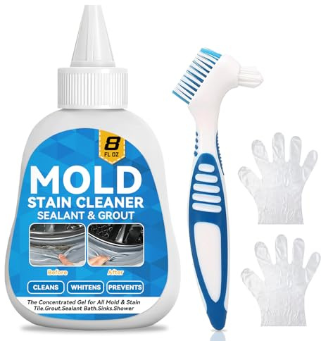Mould Remover, Large 200g Gel Household Satin Solution, Mould Magic for Front Loader Washing Machine Seal, Bathroom Grout, Shower, Rubber Gasket, Silicone and Caulk Black Mould