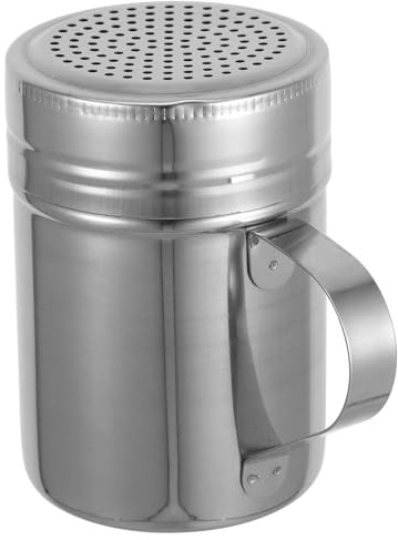 SHINEOFI Stainless Steel Flour Shaker with Handle Fine Mesh Sifter Powder Sugar Sprinkler for Baking Coffee Cocoa Popcorn Salt Pepper Use