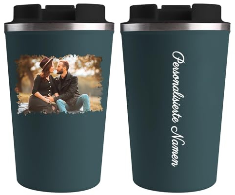 loongway Personalisierter Thermobecher Individuell Fotos Kaffee Thermobecher Rostfreies Stahl Kaffeebecher to go Geeignet als Geschenk für Kollegen oder Freund für Versammlung und Pendeln
