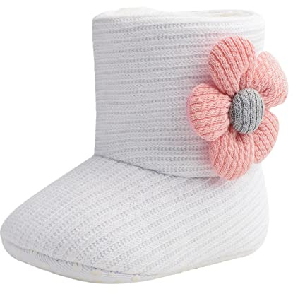 Zapatos de baile Cerrados Zapatos de bebé Botas de algodón calientes Zapatos para niños pequeños Zapatos para aprender a caminar Impermeable, Blanco, 20 EU