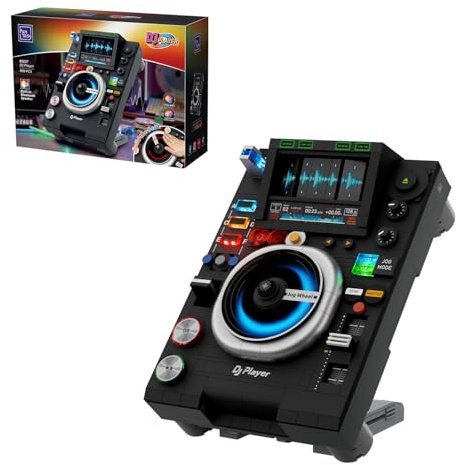 PANTASY Retro Musikstudio Klemmbausteine Set für Erwachsene | Vintage-DJ-Pult mit Plattenspielern und detailreichen Studioelementen, dekoratives Musikmodell zum Bauen und Ausstellen