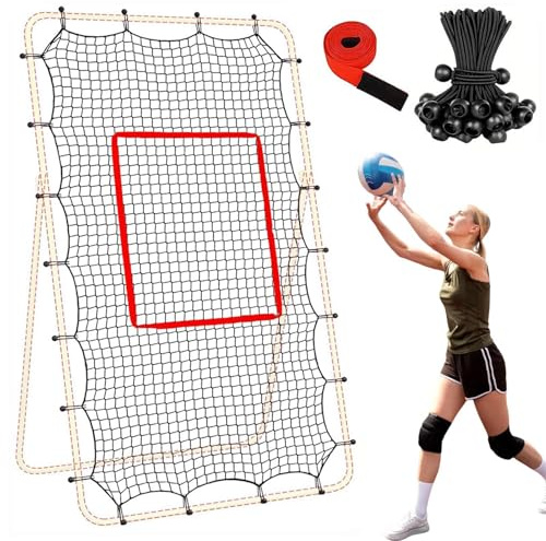 Red Rebotadora de Voleibol - Equipo de Entrenamiento Resistente de 2,1 x 1,2 m,Red de práctica de voleibol y entrenador deportivo - para Jugadores Principiantes Adolescentes Adultos Exterior Piscina P