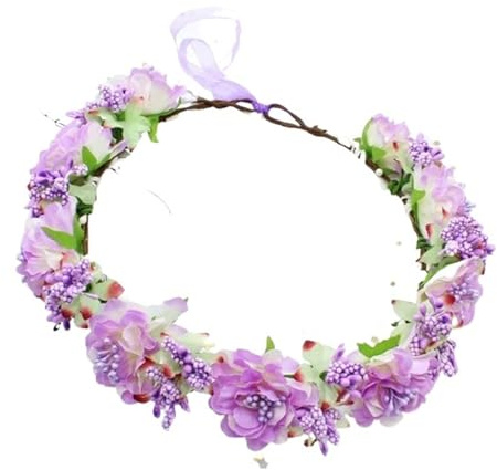 blomsterkrans av konstgjorda blommor, Faux Tyg Flower Crown Pannband for bröllop och fest Multicolor