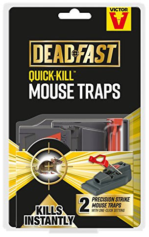 Deadfast 20300577 Quick Kill Mouse Trap, Twin Pack - Black