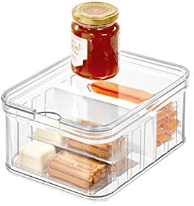 iDesign Kühlschrankbox (21 cm x 16 cm x 9,6 cm), kleiner Aufbewahrungsbehälter aus BPA-freiem Kunststoff, Aufbewahrungssystem für Küche oder Kühlschrank, durchsichtig