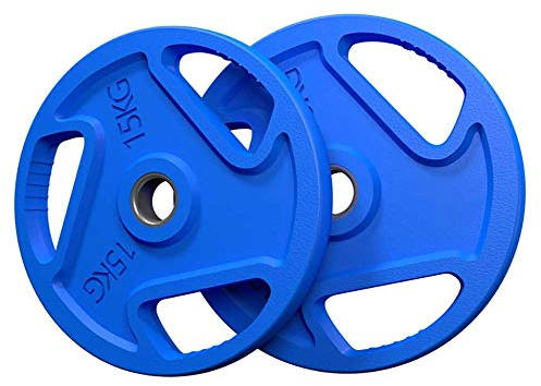 Hantelscheiben Gewichtsplatten aus Gusseisen,Paarweise 1,25 Kg bis 20 Kg,FüR 2-Zoll-Hantel-Langhantel-Lenker Perfekt FüR Heimgymnastik-Workout-Fettabbau/Wie gezeigt / 2x15KG