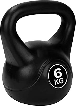 Trintion Vinyl Kettlebell 6kg Hand Weight Gym Kettle Bells Cardio Strength Training Exercise Equipment for Home Use Fitness Workout