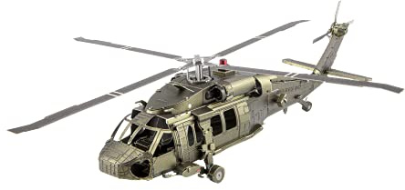 Metal Earth 3D Metallbausatz Hubschrauber UH-60 Black Hawk ab 14 Jahre | Präzise lasergeschnittene Metallteile zum Zusammenstecken ohne Klebstoff. Detailreiche Modelle mit bebilderter Bauanleitung