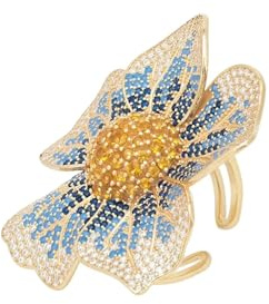 LATELITA Stiefmütterchen-Blumen-Blauer Ring Gold