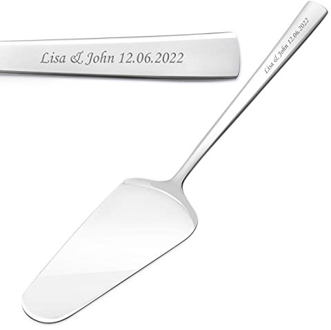 Maverton Stainless Steel Pie and Cake Server for Couples - Personalized Cake Spatula - Pie Slice Cake Knife with Customisation - for Wedding - Kitchen Accessory for Home - Christmas Gifts - Couple