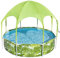 Bestway Steel Pro Frame Pool mit Sonnenschutzdach Splash-in-Shade ohne Pumpe Ø 244 x 51 cm, buntes Obst-Design, rund