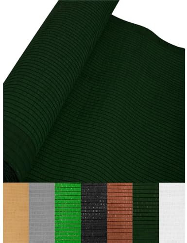 Jardin202 - Malla de ocultación 110gr/m² | Sombra y privacidad en tu jardín | Premium | Ideal para Vallas y barandillas | 2 x 20 Metros (Verde Oscuro)