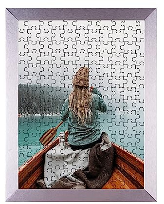 Rahmendesign24 Puzzlerahmen Milano für Puzzle ca. 1500-2000 Teile 60x85cm 85x60cm Silber (hochglanz) mit Acrylglas