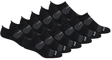 Saucony Herrstrumpor, RunDry, i mesh, ventilerande, Comfort Fit, Performance-flik, finns i storlekarna M–XL (6, 12 par), Large