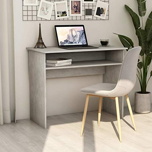 ZEYUAN Schreibtisch Betongrau 90x50x74 cm Holzwerkstoff, Gaming Tisch, Computertisch, Computer Desk, Office Table, Bürotisch, Arbeitstisch, Nähtisch, Pc Tisch