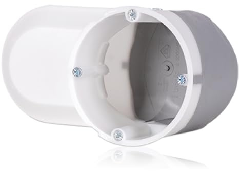 F-tronic 10 Stück Hohlwand Elektronikdose E5000HF, Kunststoff, Ø 68mm 70mm tief halogenfrei, 5 Einführungen insgesamt (davon 4x bis M25)