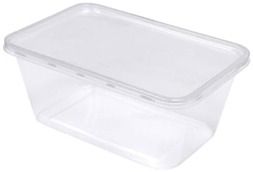 25 contenitori per alimenti in plastica da 650 ml + coperchi, senza BPA, adatti per uso alimentare, adatti per microonde, lavastoviglie, congelatore, contenitori per alimenti da asporto, da cucina