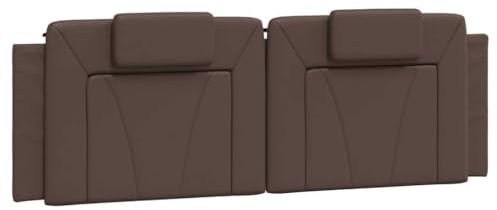 vidaXL Kissen für Kopfteil Viana, Rückenpolster Polster für Bettkopfteil, Rückenkissen Lesekissen Polsterkopfteil Wandkissen, Braun 160cm Kunstleder