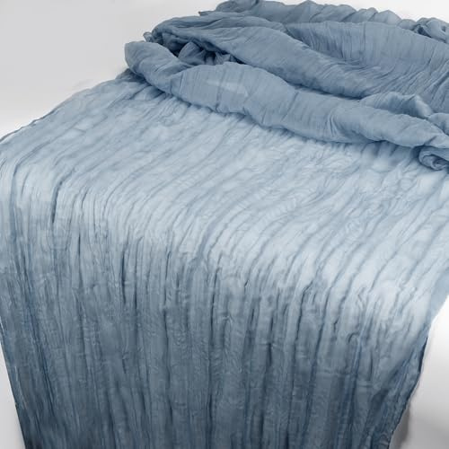 CAPASTEC Käsetuch Tischläufer für Hochzeit, 300cm L x 90cm B,Tischdecke für Wohnzimmer, Esszimmer, Balkon, Garten Blau.