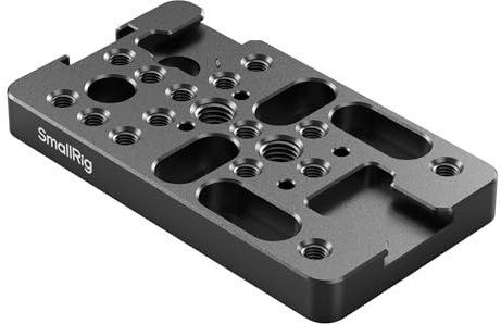 SMALLRIG Placa de Extensión, Placa de Montaje Multifuncional con Orificios Roscados de 1/4 y 3/8, Soportes de Zapata Fría y Orificio de Ubicación de 3/8-16 para ARRI, Accesorios DSLR - 4887