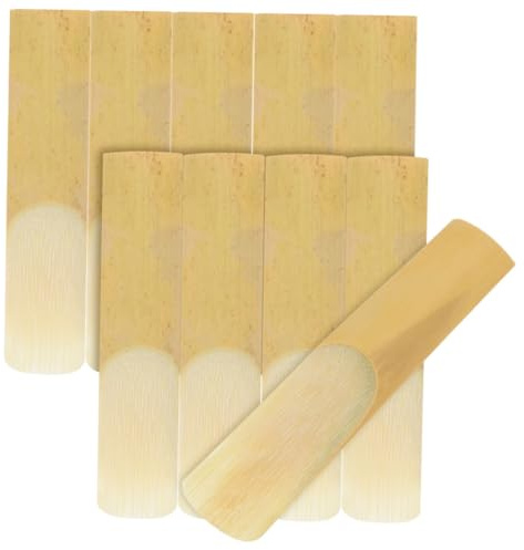Tenorsaxophonblätter 2, 5 Traditionelle Blätter für Saxophon | Braune Reed Ausführung, 10 Stück-pack, Glatt Polierte Oberfläche, Passend für Tenorsaxophone