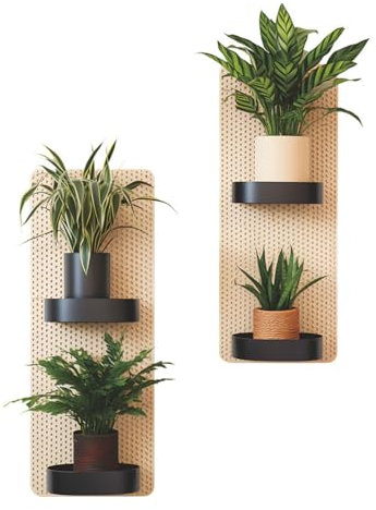 SanKristo 3D Planta Maceta Falso Colgante Pegatinas Pared 2PCS, Autoadhesivo Arte Pared Pegatinas Decoración Habitación Murales Jarrón Vinilo Pared, Decoración Cuarto Baño Cocina Dormitorio Vivo
