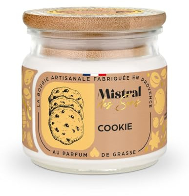Bougie Parfumée Artisanale Cookie 40 heures 150ml | Mistral des Sens
