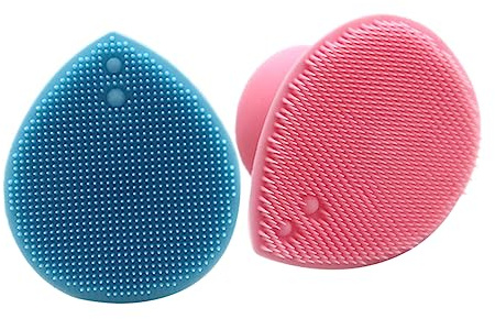 BAZEITFLOW 2 Stück-pack Gesichtswaschbürste aus Silikon für Babys Handlich zu Greifen Sanfte Reinigung und Massage unter Dusche