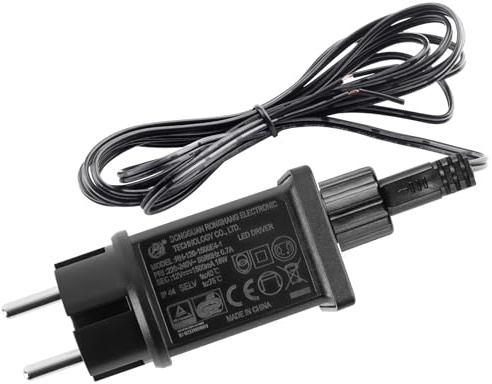 Kalolary Adaptador Inflable 12V 1/2/1,5A Clase 2 IP44 Transformador Impermeable, Fuente de Alimentación con Cable para Luces LED y Decoraciones de Jardín, Repuesto para Inflables de Navidad