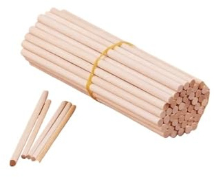 LSNNMU Clavijas De Madera 20 palitos Redondos de Madera for Manualidades, for Hacer Tartas, Bricolaje, construcción de maquetas, decoración de Fiestas(20cmx5mm 25pcs)
