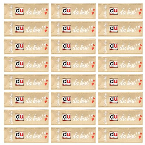 HDFHDF 24 Stück Schön Das Du Da Bist Filz Schokolade Verpackungsbeutel Gastgeschenke Hochzeit Gefühl Geschenk Danke für Sie Geburtstag Abschluss Veranstaltung (24, Braun)