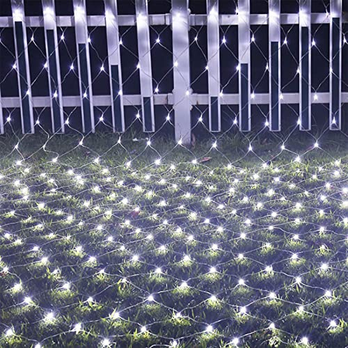 WxiaoD Rete luminosa per esterni in rete, 6x4m 880LED, impermeabile IP44, per tenda interna, camera da letto, decorazioni natalizie Bianco Freddo
