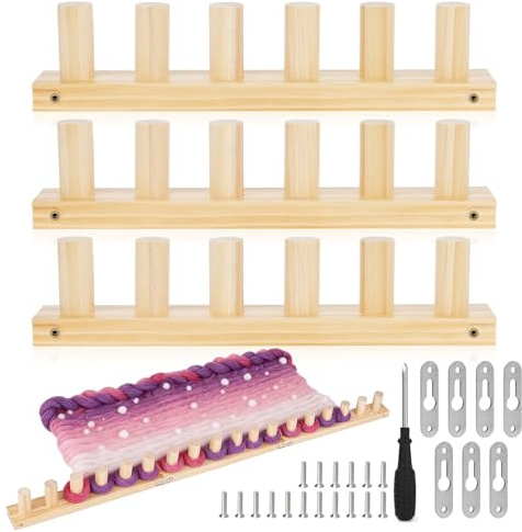 Coopay Holz Strickrahmen für Chunky Wolle, 3 in 1 Strickmaschine für Decke Stircken, 102cm Deckenstrickmaschine für Dickes Garn, Strickrahmen Knitting Loom für Anfänger, Handstrickbegeisterte