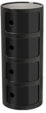 Bedside Cabinet with Drawers & Sliding Door - Modern Nightstand Storage Unit for Bedroom - 2/3/4 Tier Plastic Chest