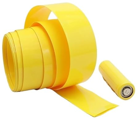 Manchon thermorétractable Gaine thermorétractable en PVC for 18650 Largeur 29.5mm-200mm 10 mètres Jaune(43mm)