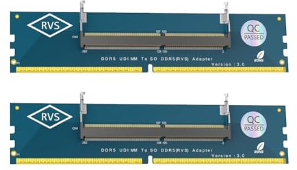 Fpreeza 2 adaptadores SO-DIMM para ordenador portátil SO DDR5 RAM a escritorio DDR5 U-DIMM para ordenador de sobremesa, convertidor de tarjeta de memoria DIMM