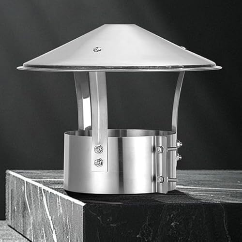 201 Comignolo in acciaio inossidabile Camino da tetto Stufa 75 90 100 110 125mm, Protezione for uccelli Copertura for sfiato di scarico Forno, Topper for tubi esterni(150mm)