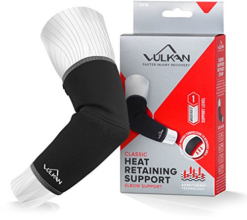 VULKAN VNE164 Klassisk carta fotboll blå neopren armbågsstöd (3016) -XL, svart, X-Large