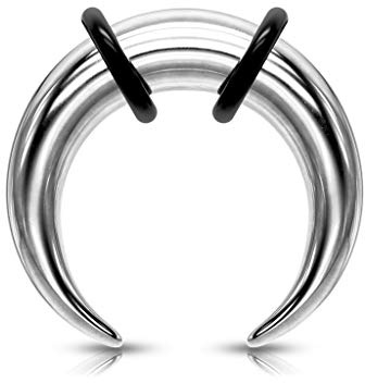 beyoutifulthings Dehn-Stab Taper Buffalo Horn Edelstahl viele Farben O-Ring Dehnanhänger Universal-Piercing Ohr-Piercing Ohr-Schmuck 1,6-10mm