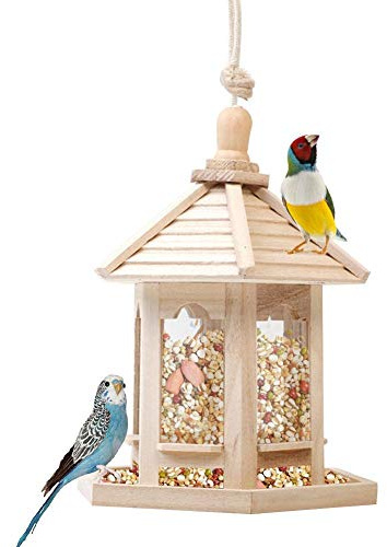 prom-note Vogelhaus Vogelfuttersilo Bausatz Vogelhaus Futterstation Nistkasten Bausatz Aus Echtholz Wildvogel Futterspender Für Nüsse, 20 20 26 cm