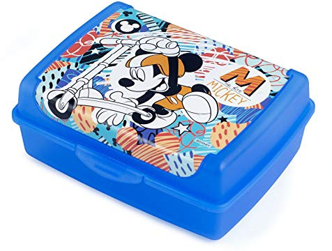 LULABI LULABI DISNEY MICKEY MOUSE URBAN DEPORTE Fiambrera óptima para para el almuerzo de los niños, sandwichera escolar, lonchera infantil,hecha de polipropileno, tamaño 17 x 13 x 6.5 cm, 900 g