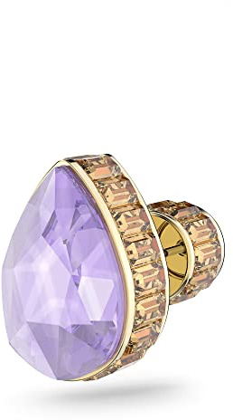 Swarovski Clou d'oreille mono Orbita, boucle d'oreille forme goutte, métal plaqué de ton or, multicolore