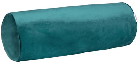 beties - Samt&Sonders-Serie - XL-Nackenrollenbezug ca. 25x70 cm; in Petrol mit dekorativer Jeansnaht aus deutschem Unternehmen in hochwertiger Qualität