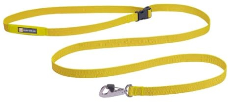 Ruffwear Flagline Hundeleine, schnelle, leichte, Starke Leine, 2-in-1 Hand- oder Taillenleine zum Laufen, Ufbewahrungstasche und sicher abschließbarer Crux-Clip, Lichen Green (One Size, All Breeds)