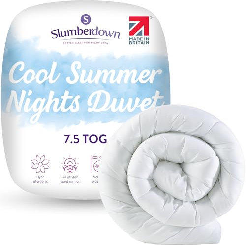 Slumberdown Cool Summer Nights 7.5 Tog Double Duvet - Lightweight & Breathable Summer Duvet for Hot Nights | UK-Made Double Quilt, Non-Allergenic & Washable (200 x 200cm)