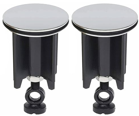 JOCXZI Tapones para Lavabo - 2 Unidades, 40 mm, universales, con Junta, tapón de desagüe para fregaderos(Negro)