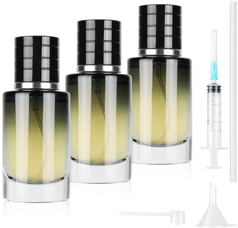 MirraSwit 3 Pezzi Boccette Profumo Ricaricabili, 30ml Profumo Nebulizzatore di Profumo Rotondo Blu Sfumato, Portatile Nebulizzatori e Porta Profumo per Uomo e Donna Profumi Viaggi Cosmetici